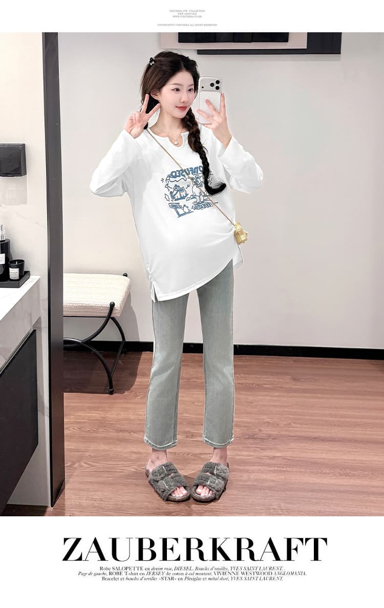 실사 선물 물품 출산 착용 가을 겨울 티셔츠 긴팔 가을 2026 새로운 기본 셔츠 프린트 만화 맨위 봄 가을 상세 이미지 24