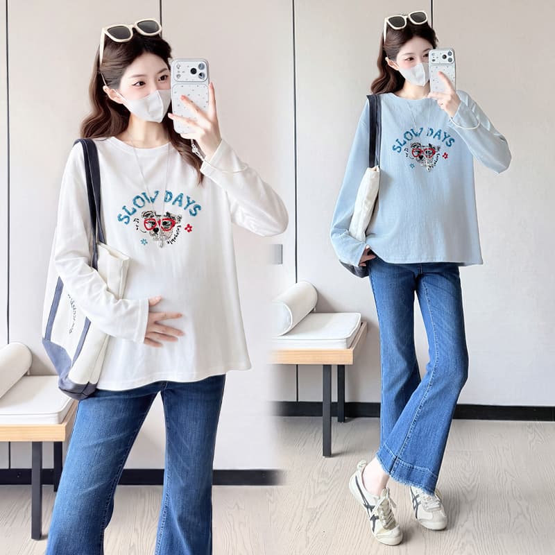 실사 출산 착용 긴팔 티셔츠 로드 중 2026 이른 가을 새로운 느긋한 느슨함 센스 착용 가져 가라. 인사이드 가져 가라. 기본 셔츠 맨위 이미지 5