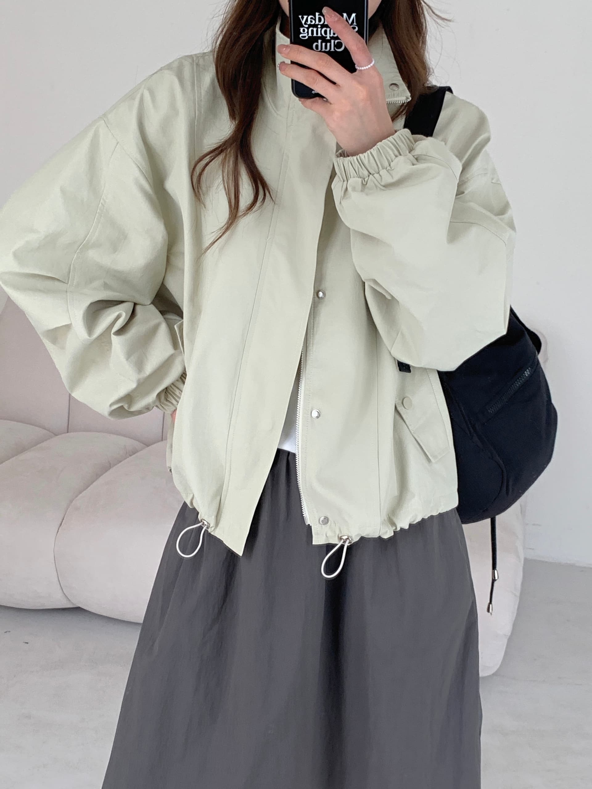 실사 있음 선적 한국 스타일 고급 센스 레트로 스탠드 칼라 워크웨어 재킷 봄 새로운 루즈핏 캐주얼 맨위 이미지 4