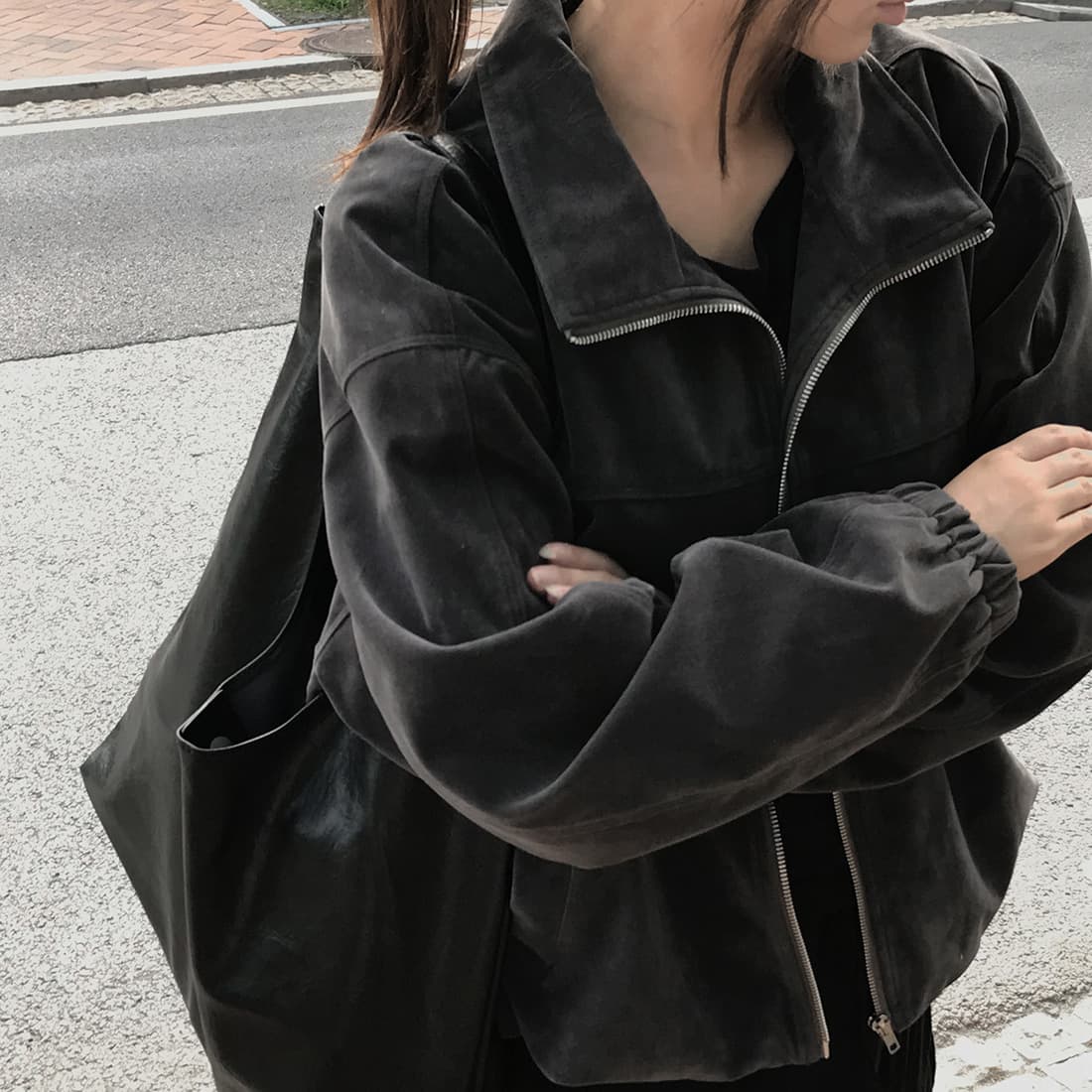 한국 스타일 가지고있다 밖으로 chic 루즈핏 개성 쇼트 스타일 캐주얼 재킷 재킷 상세 이미지 18