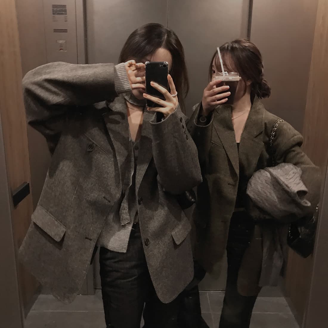 있음 선적 한국 스타일 chic 미니멀리즘 출퇴근 고급 센스 다용도 정장 칼라 보온 재킷 상세 이미지 14