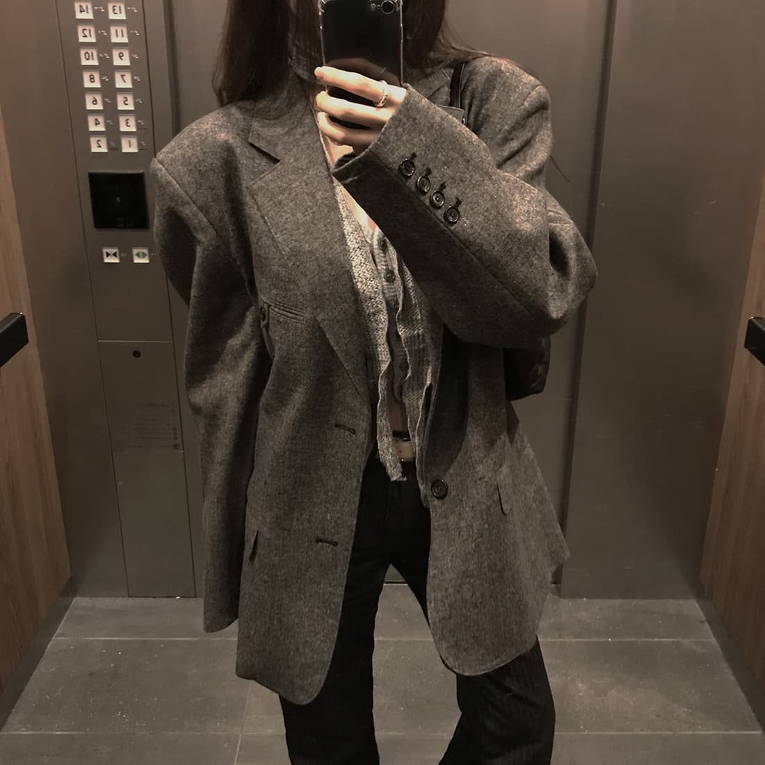 있음 선적 한국 스타일 chic 미니멀리즘 출퇴근 고급 센스 다용도 정장 칼라 보온 재킷 상세 이미지 15