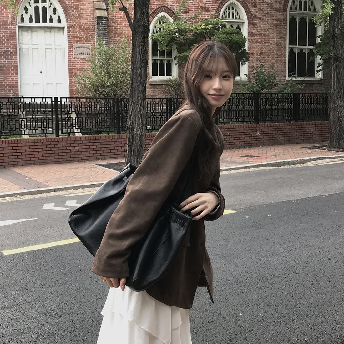 있음 밖으로 한국 2026 겨울 새로운 작은 대중 레트로 아메리칸 사슴 캐시미어 블레이저 상세 이미지 1