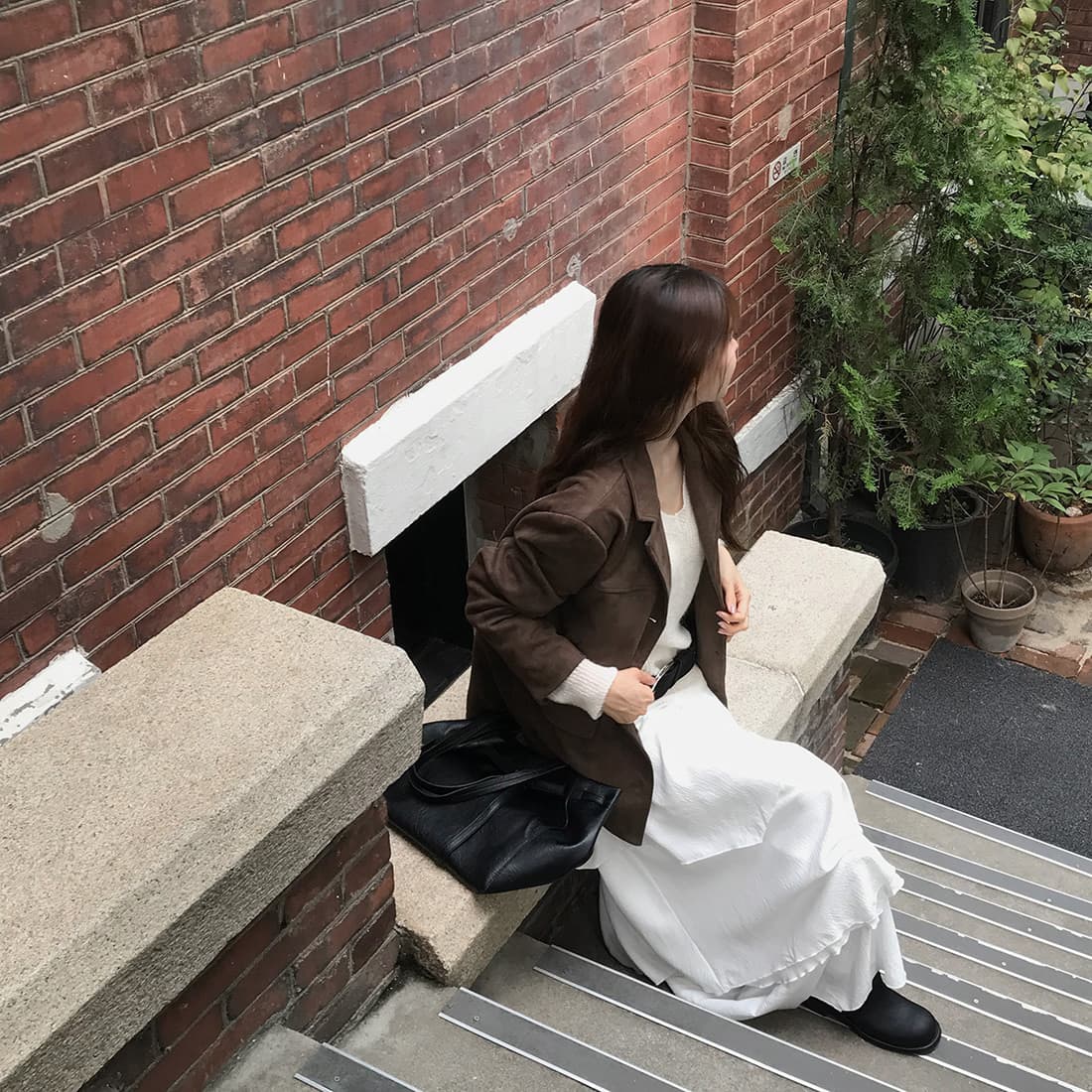 있음 밖으로 한국 2026 겨울 새로운 작은 대중 레트로 아메리칸 사슴 캐시미어 블레이저 상세 이미지 11