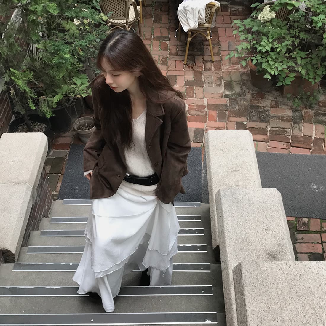있음 밖으로 한국 2026 겨울 새로운 작은 대중 레트로 아메리칸 사슴 캐시미어 블레이저 상세 이미지 14
