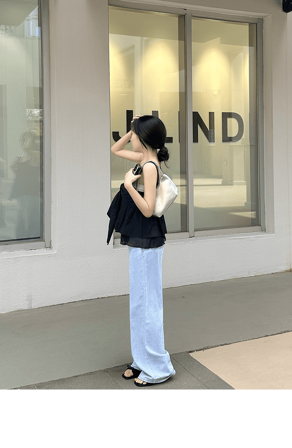 있음 밖으로 한국 chic V넥 꼬집기 Pleat 나비 매듭 쇼트 스타일 거품 소매 셔츠 상세 이미지 8