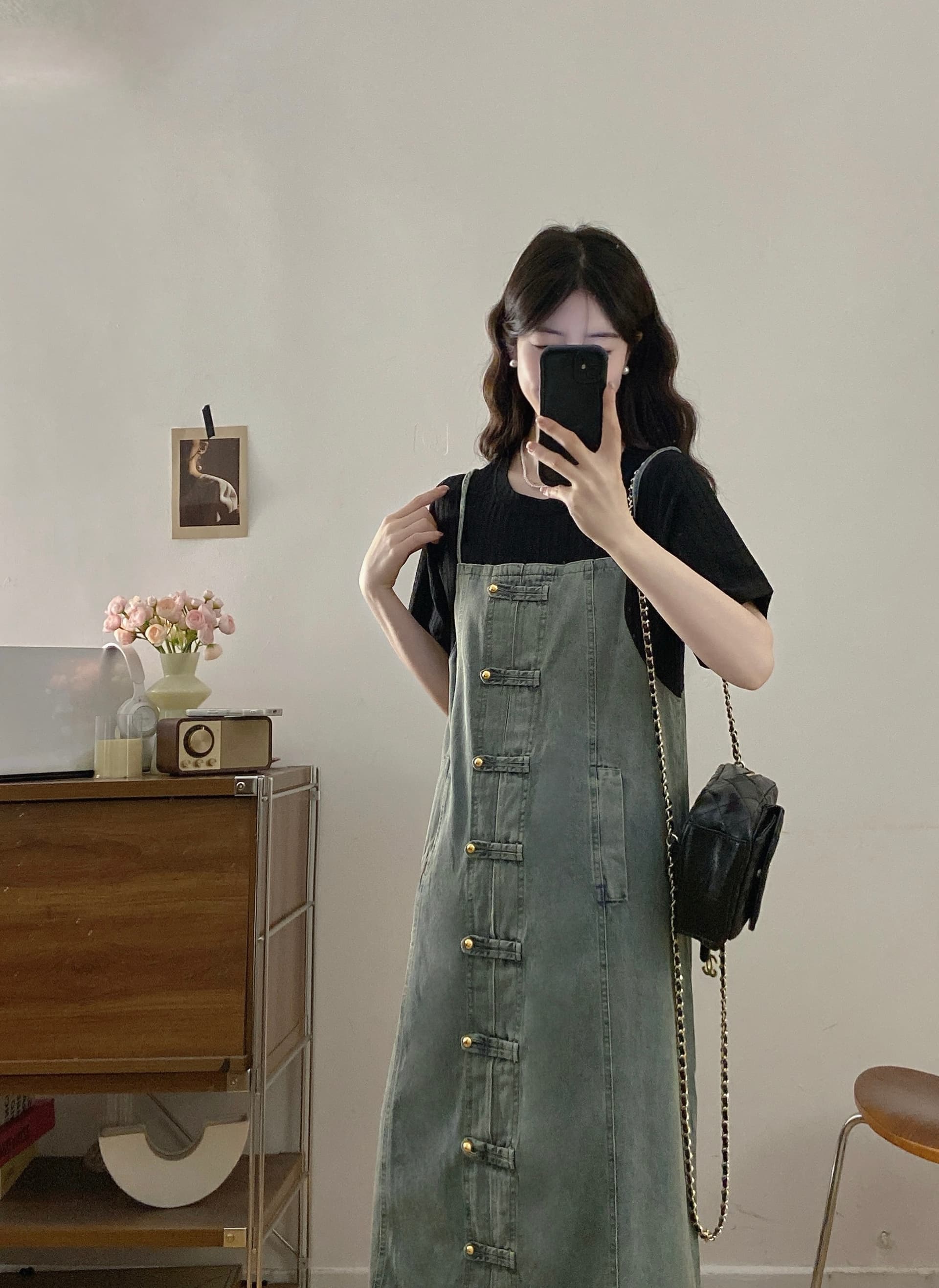 빅 사이즈 여성 의류 여름 그는 벤 바람 페이크 레이어드 데님 드레스 2026 년 슬림해 보이는 반팔 패치워크 슬립 치마 상세 이미지 10
