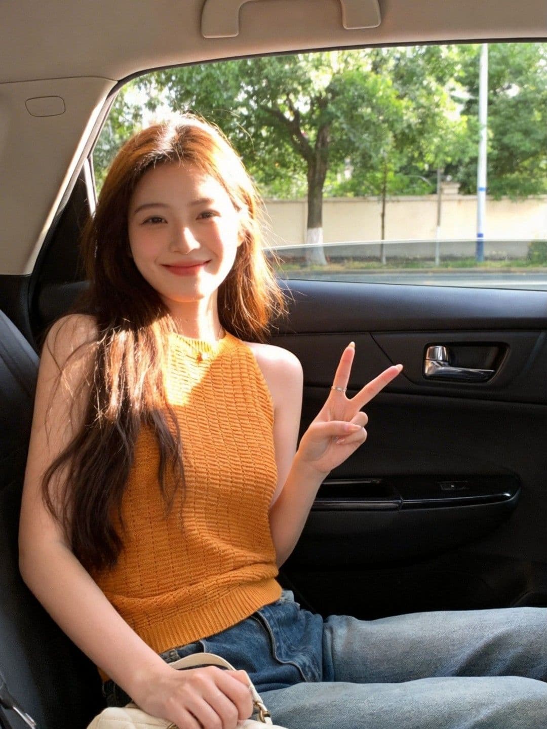 프랑스식 주황색 행침 목 니트 조끼 여성 여름 홀로우 아웃 슬림해 보이는 품격 다용도 민소매 맨위 상세 이미지 3