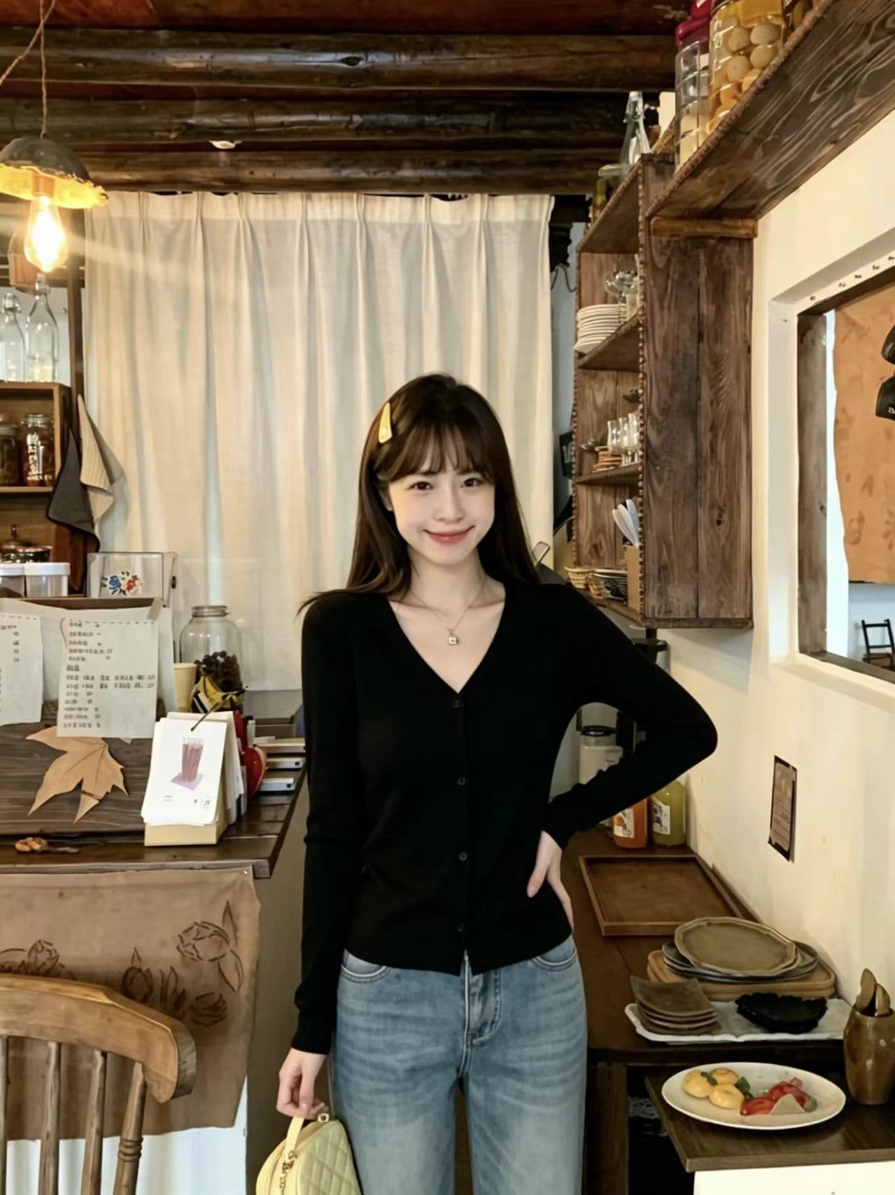 주간 실크 라이 경기 서울 220g 프로 피부 통기성 작은 터틀넥 가로 줄무늬 라운드 넥 봄 여름 반팔 상세 이미지 2