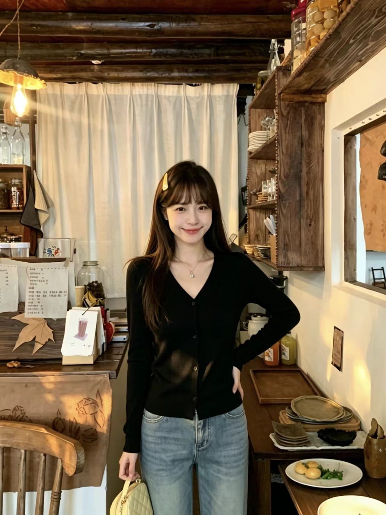 주간 실크 라이 경기 서울 220g 프로 피부 통기성 작은 터틀넥 가로 줄무늬 라운드 넥 봄 여름 반팔 상세 이미지 4