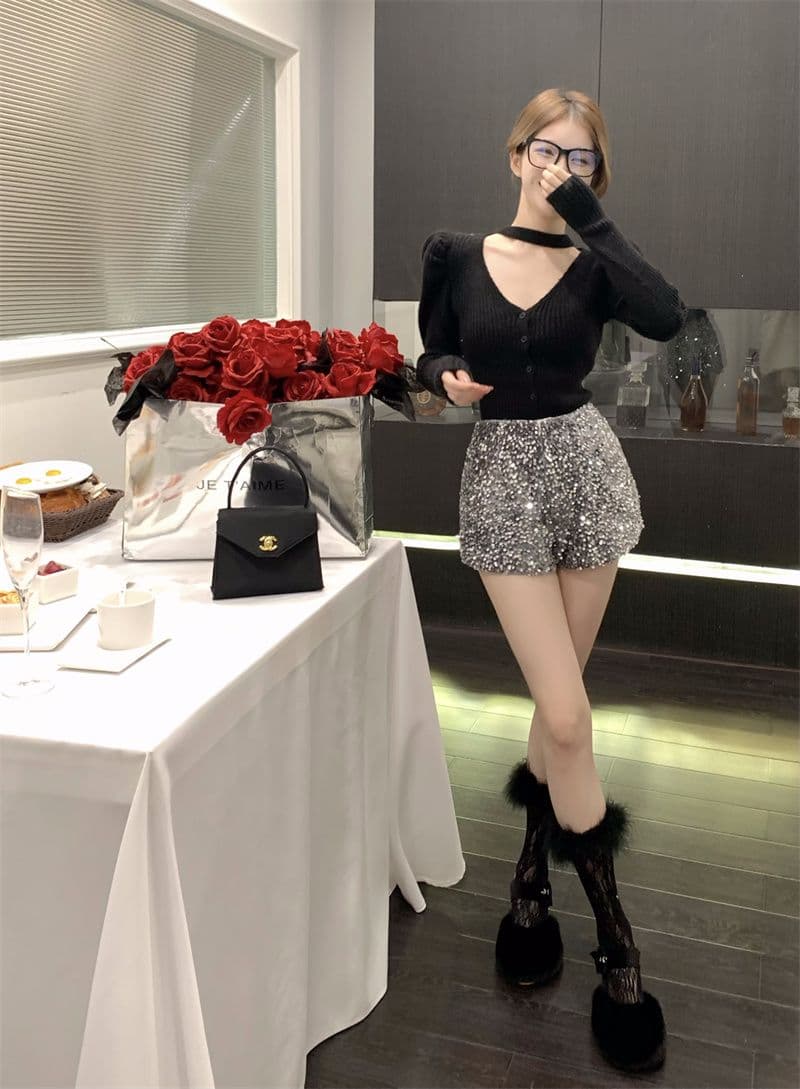 프랑스식 V넥 긴팔 니트 오픈 가디건 여성 가을 품격 행침 목 디자인 센스 몸매 가꾸기 맨위 스웨터 상세 이미지 17