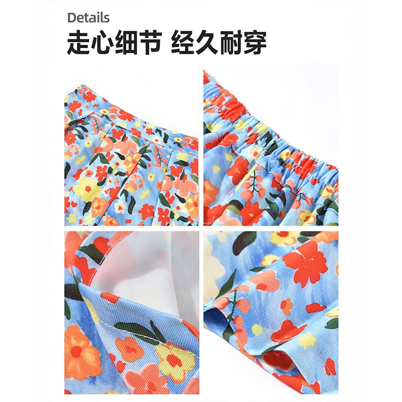 파란색 꽃무늬 치마 세트 여성 반신 스커트 여름 도파민 운남 착용 가져 가라. 해변가 2026 슈퍼 화재 전체 집합 이미지 3