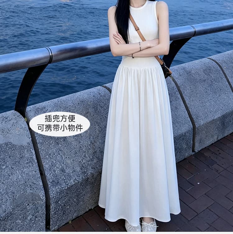 검정색 그는 벤 바람 드레스 2026 새로운 여성 봄 가을 프랑스식 민소매 조끼 고급 센스 슬립 길다 치마 상세 이미지 10