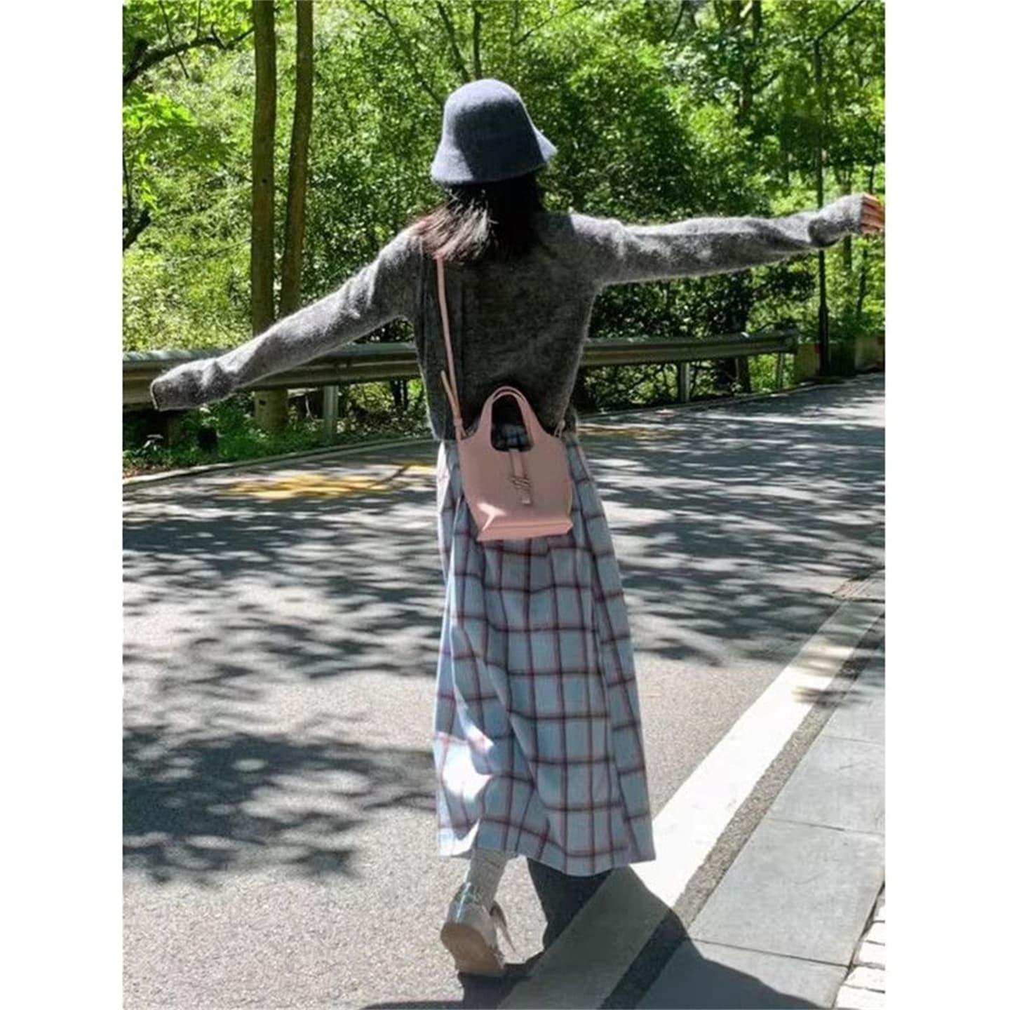 올해 인기 ~ 중 하이웨이스트 슬림해 보이는 체크무늬 반신 스커트 여성 가을 겨울 경기 코트 고유 한 슈퍼 잘 생긴 한 마디 치마 이미지 3