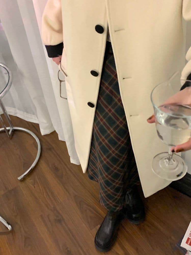 아메리칸 레트로 체크무늬 큰 진자 반신 스커트 봄 가을 새로운 학원 스타일 품격 한국 스타일 A라인 스커트 상세 이미지 22