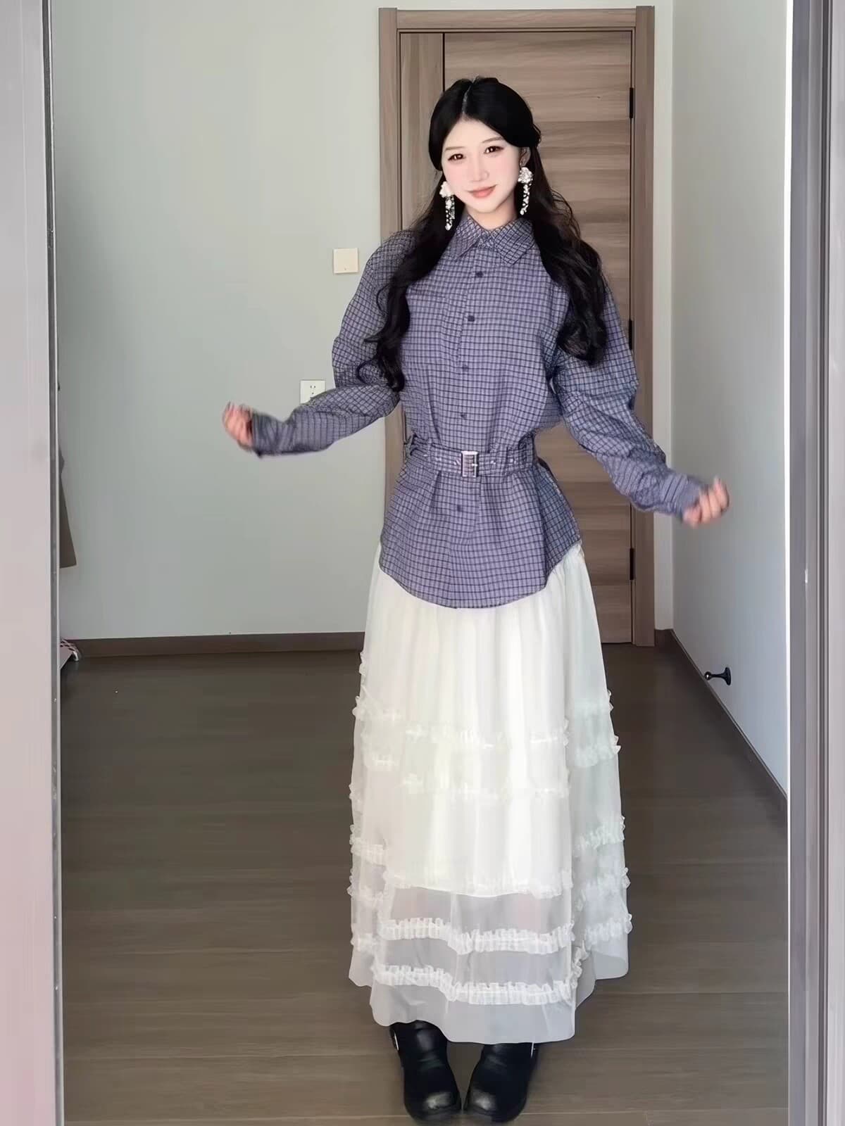 프릴 거즈 스커트 고급 센스 레이스 반신 스커트 여성 가을 겨울 새로운 망사 케이크 슈퍼 요정 큰 진자 퍼프 스커트 상세 이미지 6