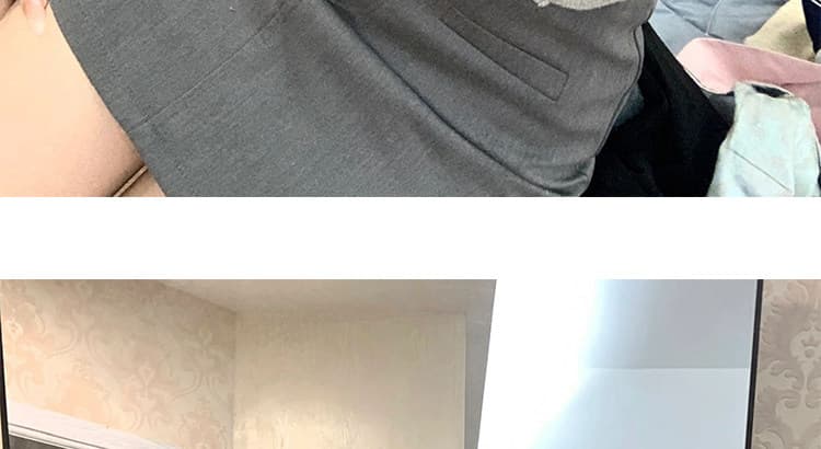 한 부서 회색 V넥 니트 오픈 가디건 여성 봄 가을 얇은 스타일 몸매 가꾸기 슬림해 보이는 허리 수축 긴팔 쇼트 스타일 작은 외부 잡아라. 의류 상세 이미지 9