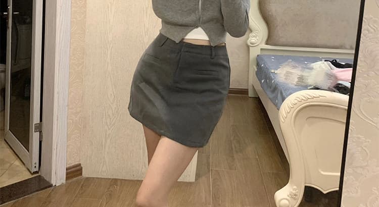 한 부서 회색 V넥 니트 오픈 가디건 여성 봄 가을 얇은 스타일 몸매 가꾸기 슬림해 보이는 허리 수축 긴팔 쇼트 스타일 작은 외부 잡아라. 의류 상세 이미지 16