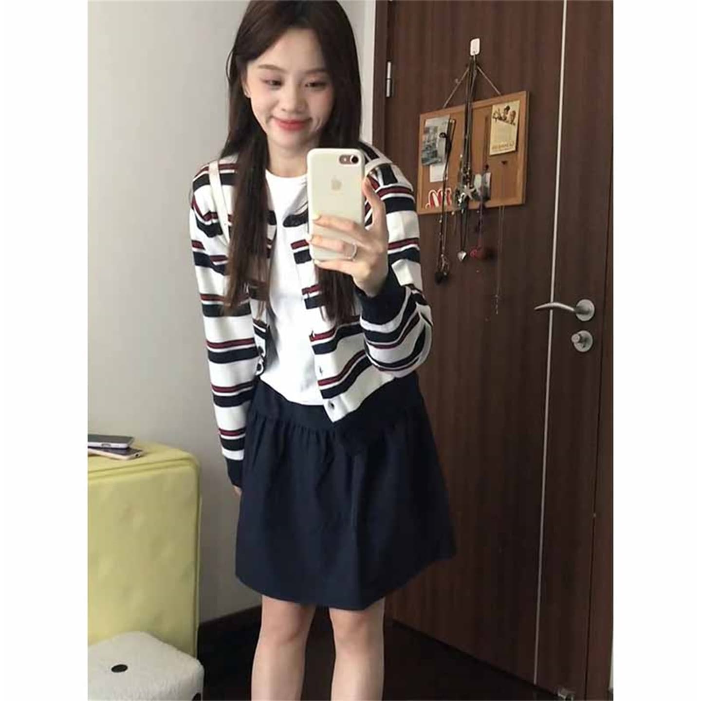 블루 색상 꽃밭 반신 스커트 여성 miu 인사이드 miu 가스 한 부서 이른 가을 분위기 센스 일본식 착용 가져 가라. 세트 전체 집합 이미지 4
