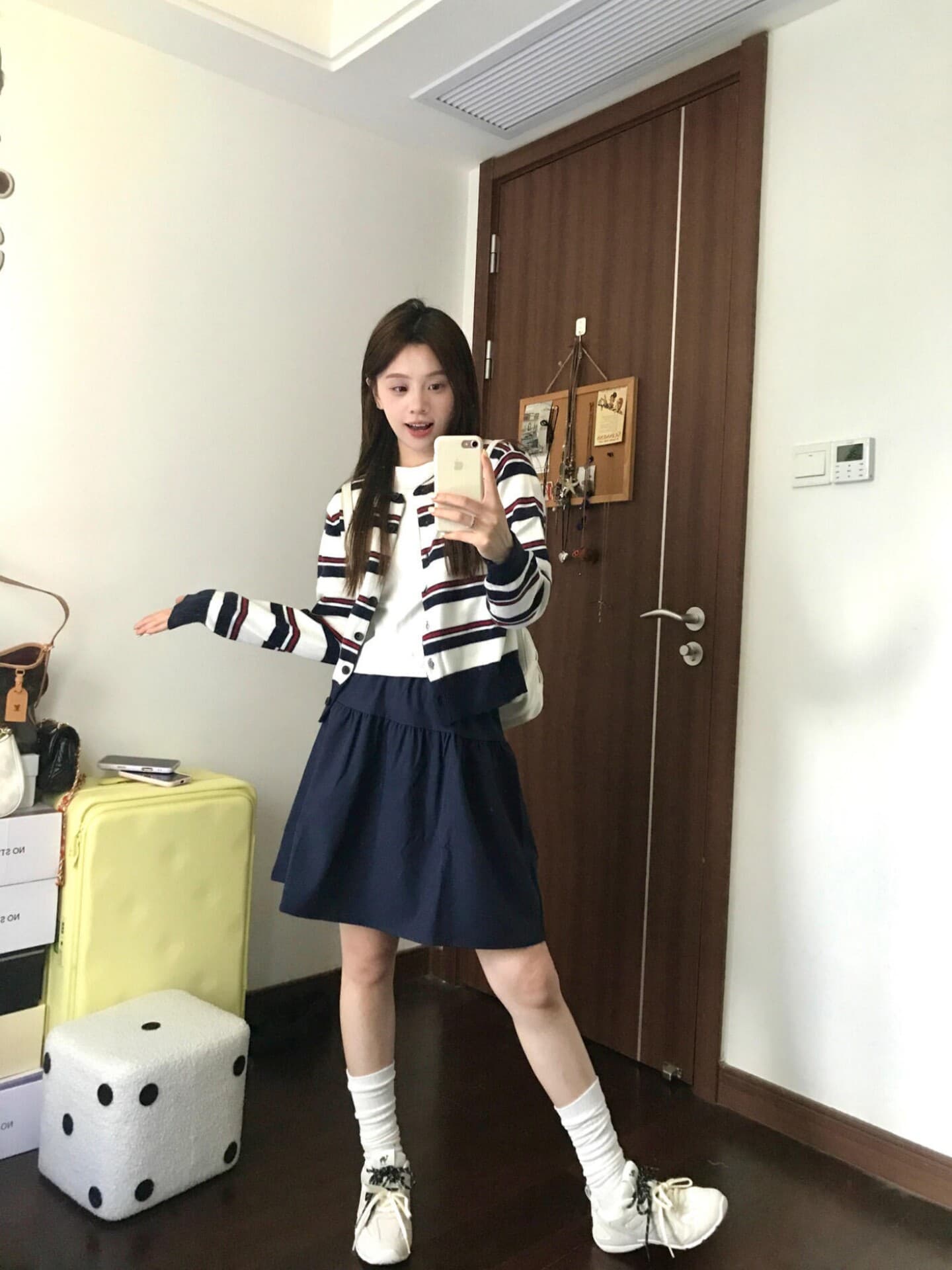 블루 색상 꽃밭 반신 스커트 여성 miu 인사이드 miu 가스 한 부서 이른 가을 분위기 센스 일본식 착용 가져 가라. 세트 전체 집합 상세 이미지 2