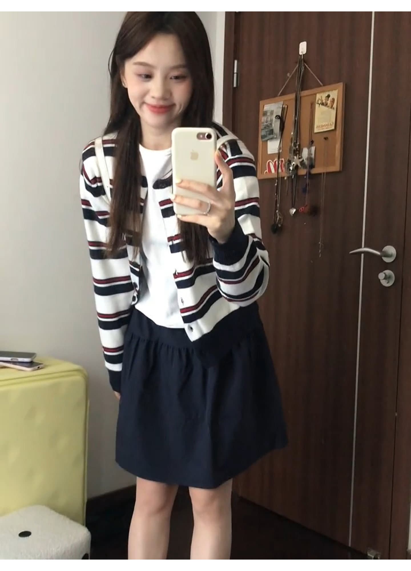 블루 색상 꽃밭 반신 스커트 여성 miu 인사이드 miu 가스 한 부서 이른 가을 분위기 센스 일본식 착용 가져 가라. 세트 전체 집합 상세 이미지 4