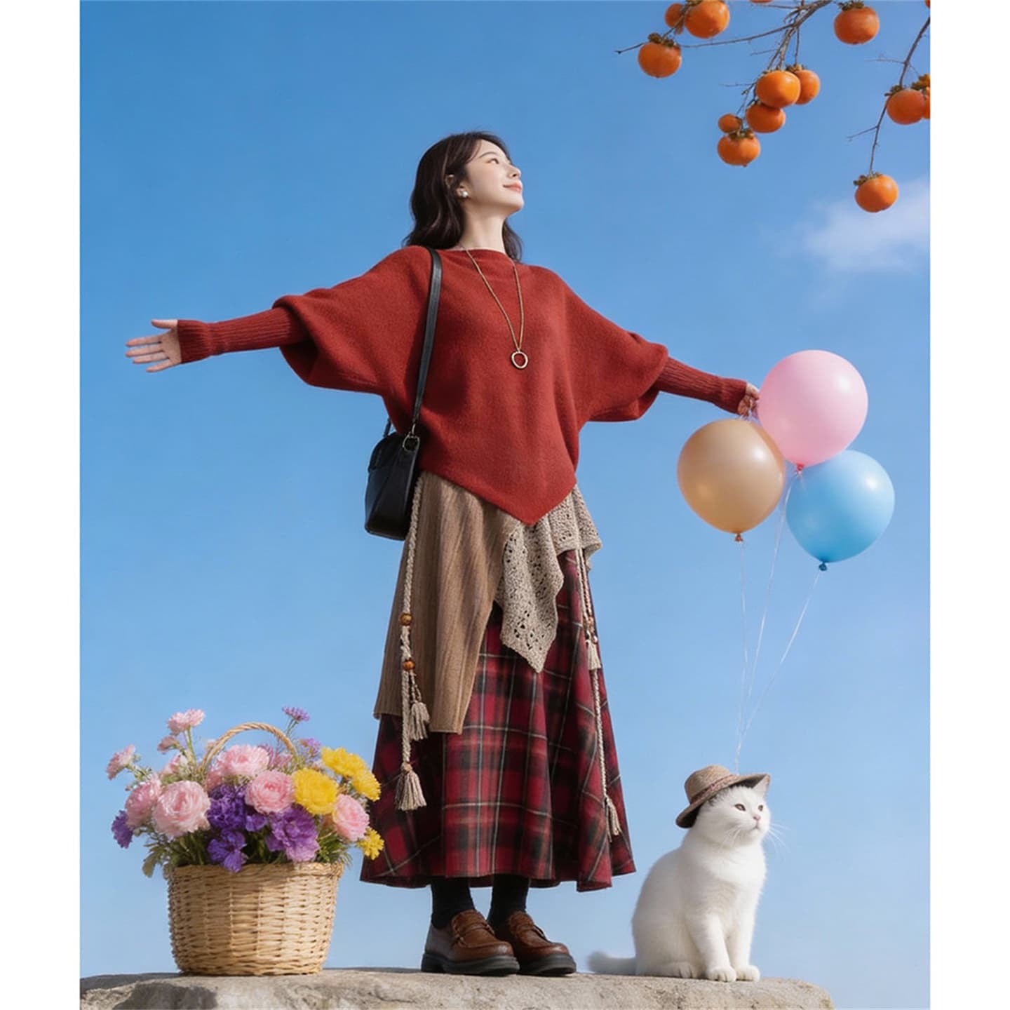 조기 가을 2026 새로운 여성 의류 빛 요리 한 빛 사람들 코치 한 부서 ootd 착용 코디 전체 집합 빨간색 투피스 세트