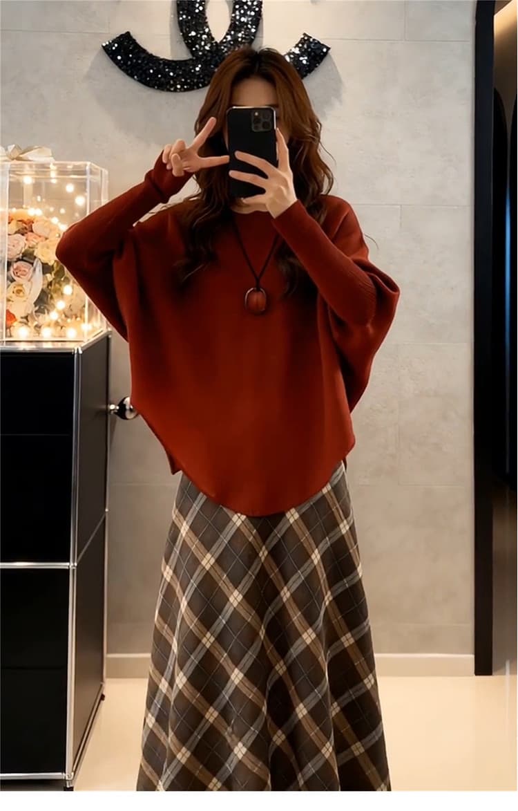 자이언트 잘 생긴 빨간색 스웨터 원피스 어린이 조기 가을 2026 새로운 한 부서 착용 가져 가라. 에이즈 환자 세트 새해 로브 상세 이미지 3
