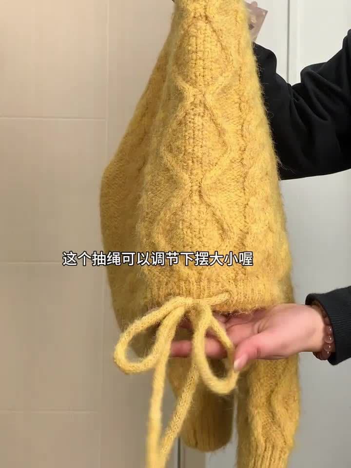 레트로 체크무늬 모직 반신 스커트 여성 2026 겨울 하이웨이스트 롱 코트 체크무늬 황색 풀오버 투피스 슈트 상세 이미지 11
