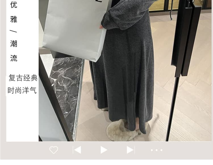 지금 출산 착용 새로운 패션 캐주얼 가을 롱 스커트 후드 슬립 드레스 투피스 세트 상세 이미지 5