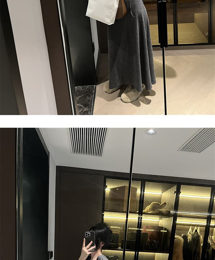 지금 출산 착용 새로운 패션 캐주얼 가을 롱 스커트 후드 슬립 드레스 투피스 세트 상세 이미지 30