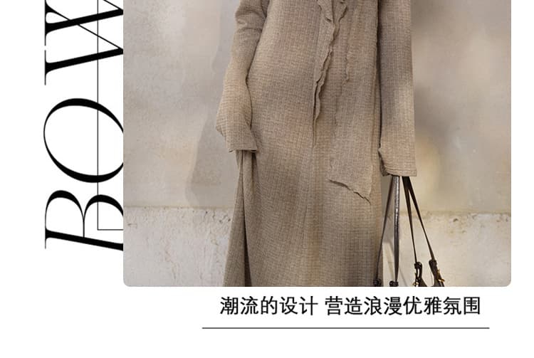 임산부 새로운 디자인 센스 루즈핏 슬림해 보이는 표지 배 드레스 상세 이미지 5
