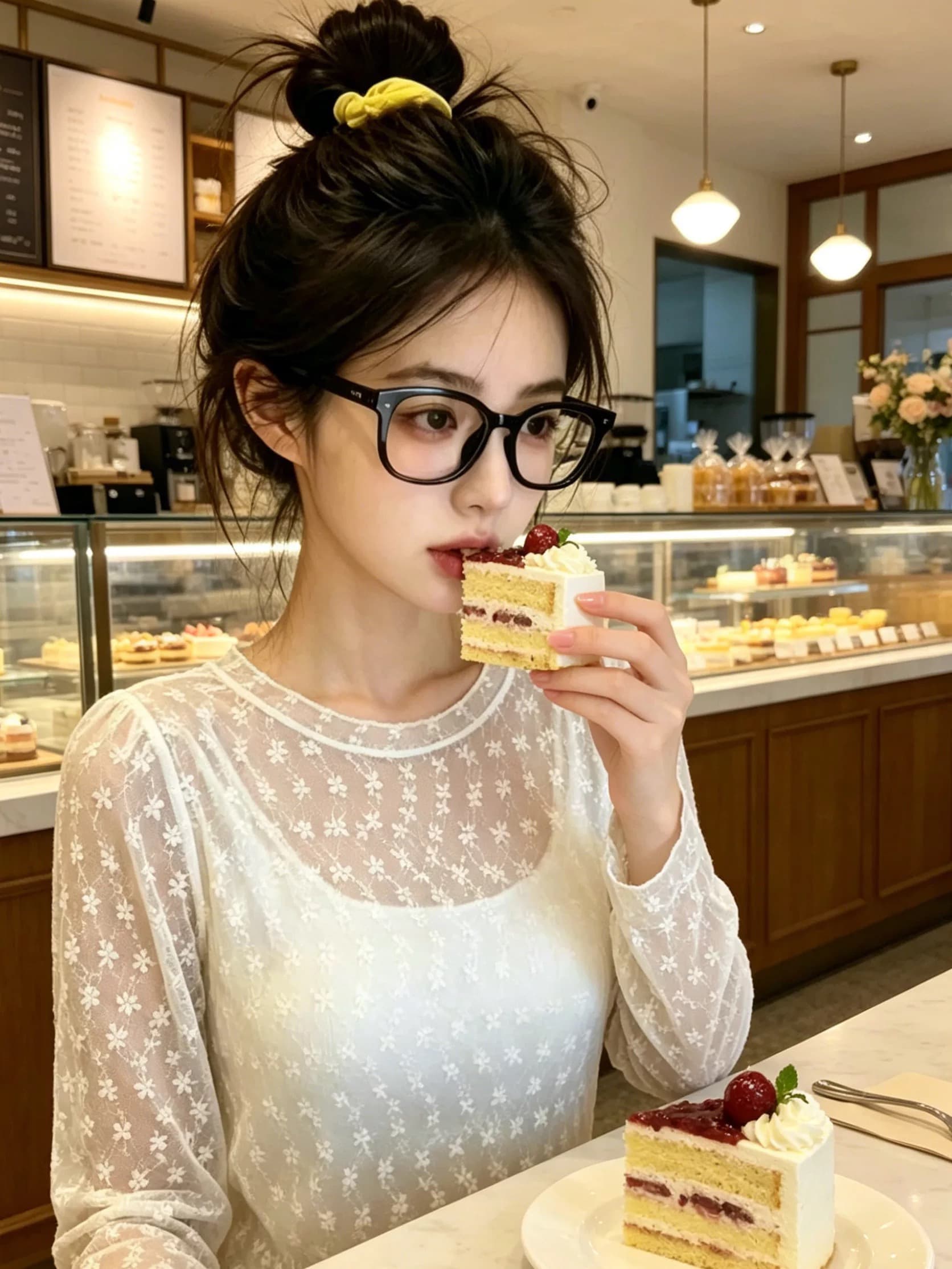 레이스 마이크로 ~을 통해 얇은 스타일 긴팔 티셔츠 여성 여름 2026 새로운 한 부서 자이언트 잘 생긴 순수한 욕망 자외선 차단 블라우스 맨위 이미지 4