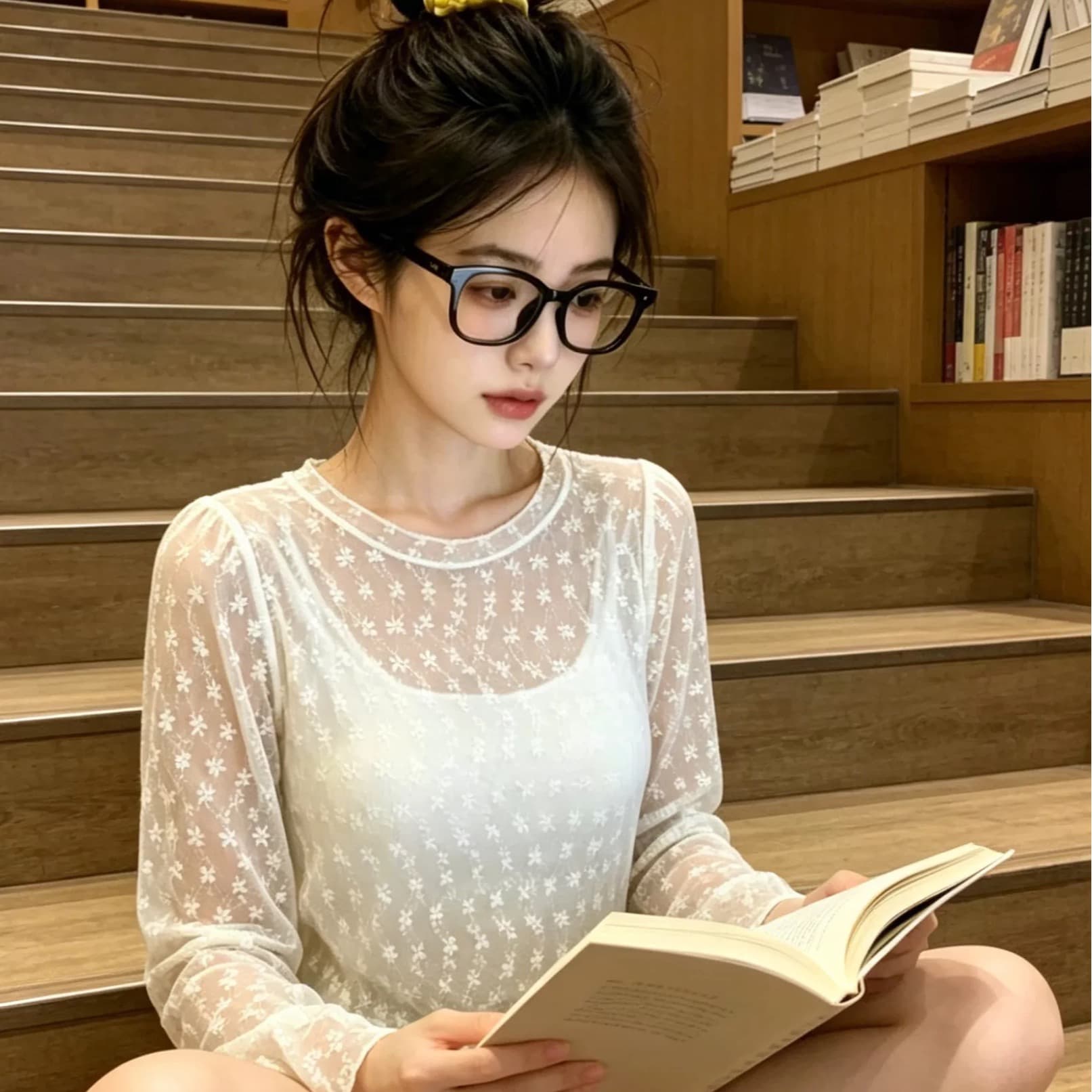 레이스 마이크로 ~을 통해 얇은 스타일 긴팔 티셔츠 여성 여름 2026 새로운 한 부서 자이언트 잘 생긴 순수한 욕망 자외선 차단 블라우스 맨위 이미지 5