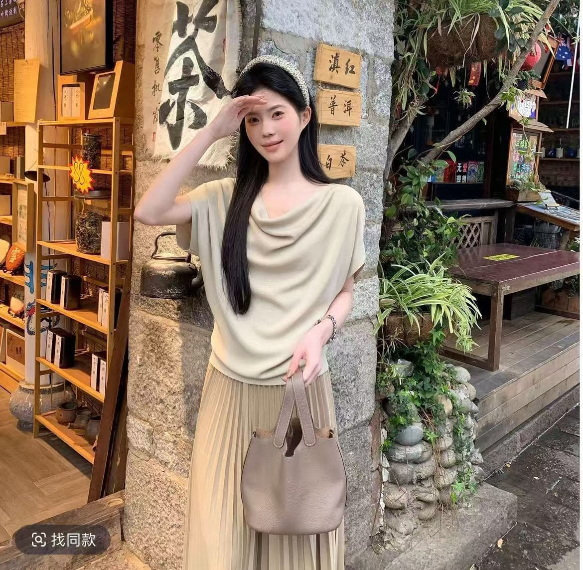 순수한 욕망 바람 칼라 얼음 실크 반팔 니트 여름 디자인 센스 작은 대중 섹시함 몸매 가꾸기 핫걸 맨위 상세 이미지 4