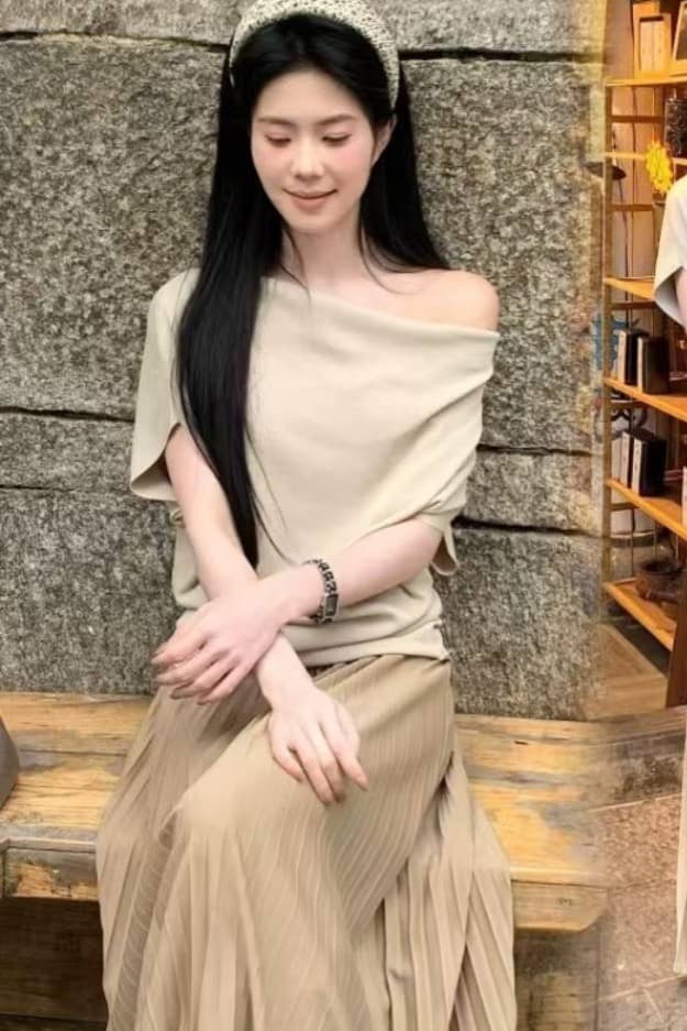 순수한 욕망 바람 칼라 얼음 실크 반팔 니트 여름 디자인 센스 작은 대중 섹시함 몸매 가꾸기 핫걸 맨위 상세 이미지 6