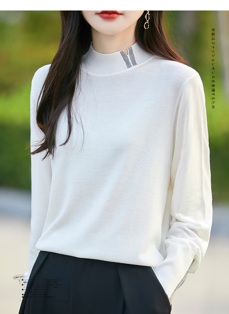 지방 mm 가을 겨울 빅 사이즈 반하이넥 스웨터 여자 2026 새로운 외국 가스 인사이드 가져 가라. 수 있습니다. 외출용 니트 만나는 카디건 상세 이미지 3