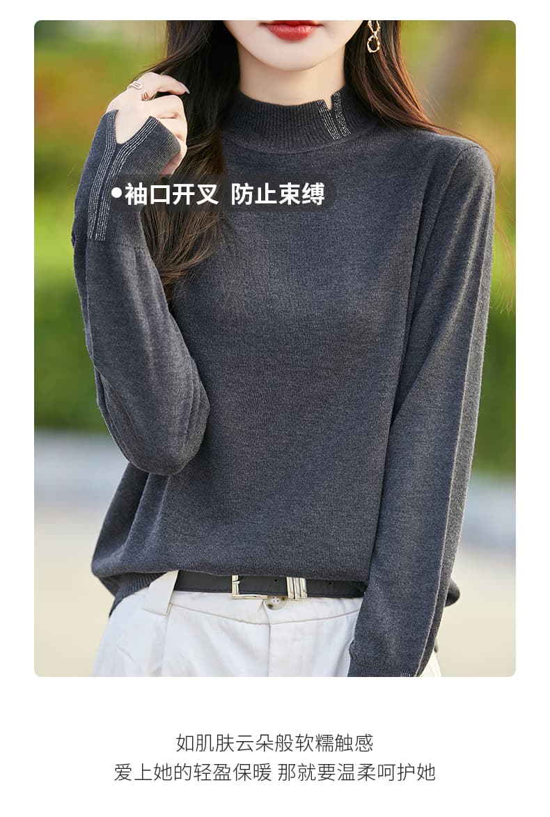 지방 mm 가을 겨울 빅 사이즈 반하이넥 스웨터 여자 2026 새로운 외국 가스 인사이드 가져 가라. 수 있습니다. 외출용 니트 만나는 카디건 상세 이미지 6