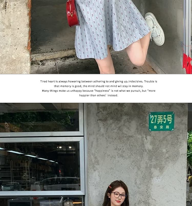 2026 년 여름 한 스타일 학원 스타일 회색 민소매 도트 무늬 드레스 한 마디 조끼 스커트 슬림해 보이는 품격 미니 스커트 상세 이미지 11