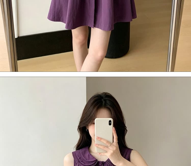 재고 있음 2026 년 여름 새로운 3층 칼라 인형 치마 라이 경기 서울 민소매 드레스 한 부서 임산부 조끼 스커트 상세 이미지 15