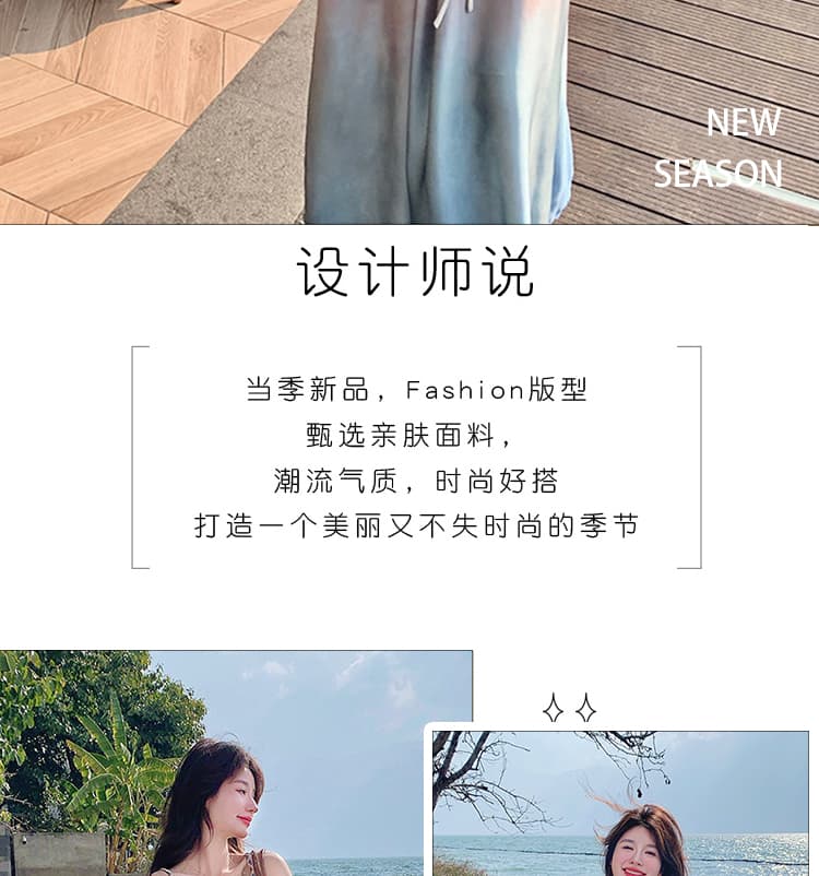 프랑스식 낭만주의 해변가 휴가 도파민 그라데이션 패치워크 색상 여성 드레스 여름 2026 새로운 아름다운 슬립 드레스 상세 이미지 2