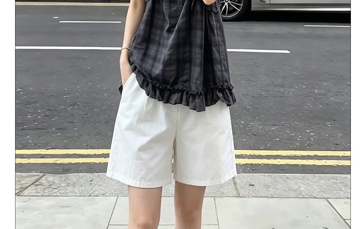 2026 슈퍼 화재 연령 감소 ootd 착용 가져 가라. 에이즈 환자 여성 세트 여름 민소매 조끼 맨위 화이트 복부 지지 반바지 세트 상세 이미지 15