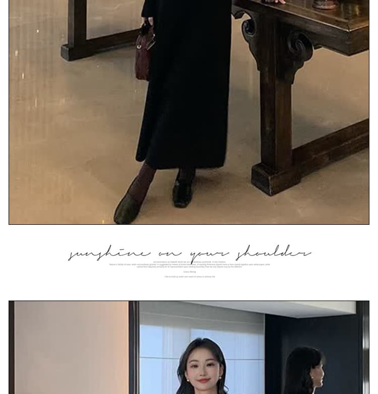 출산 착용 검정색 V넥 니트 여성 드레스 가을 겨울 몸매 가꾸기 품격 인사이드 가져 가라. 예쁜 스웨터 타이트 스커트 인어 꼬리 스커트 상세 이미지 19
