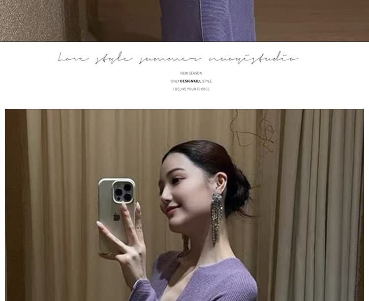 출산 착용 2026 가을 겨울 드레스 봄과 가을 패션 V넥 몸매 가꾸기 니트 원피스 인사이드 가져 가라. 품격 만나는 롱 스커트 상세 이미지 17