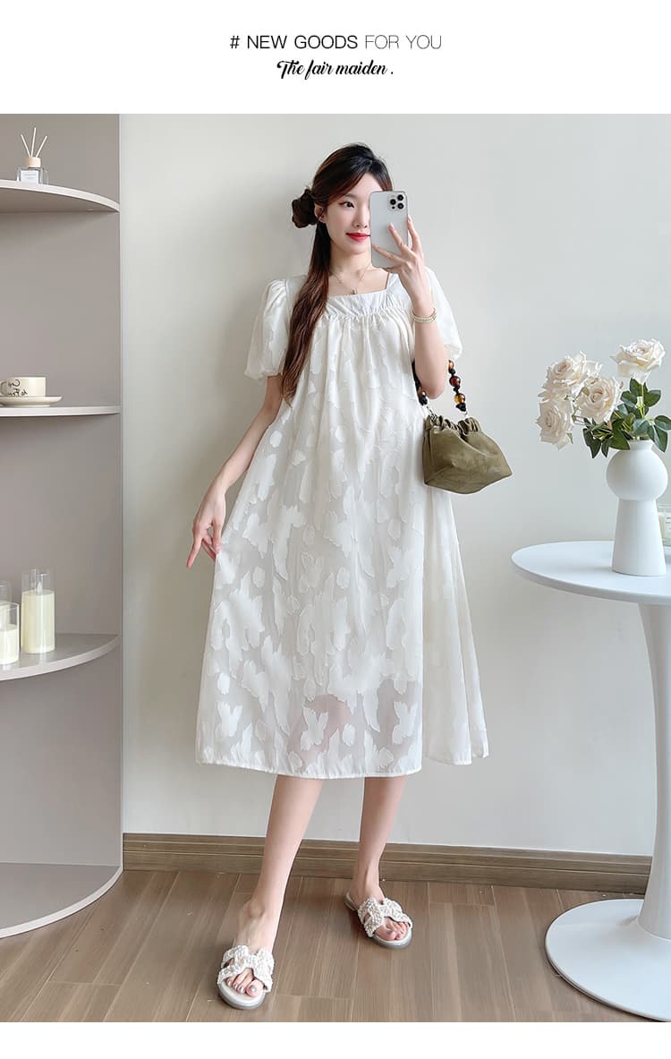 선물 물품 실사 임산부 드레스 여름 새로운 부드러운 휴가 바람을 피우다 롱 코트 레이스 자수 임산부 치마 상세 이미지 12