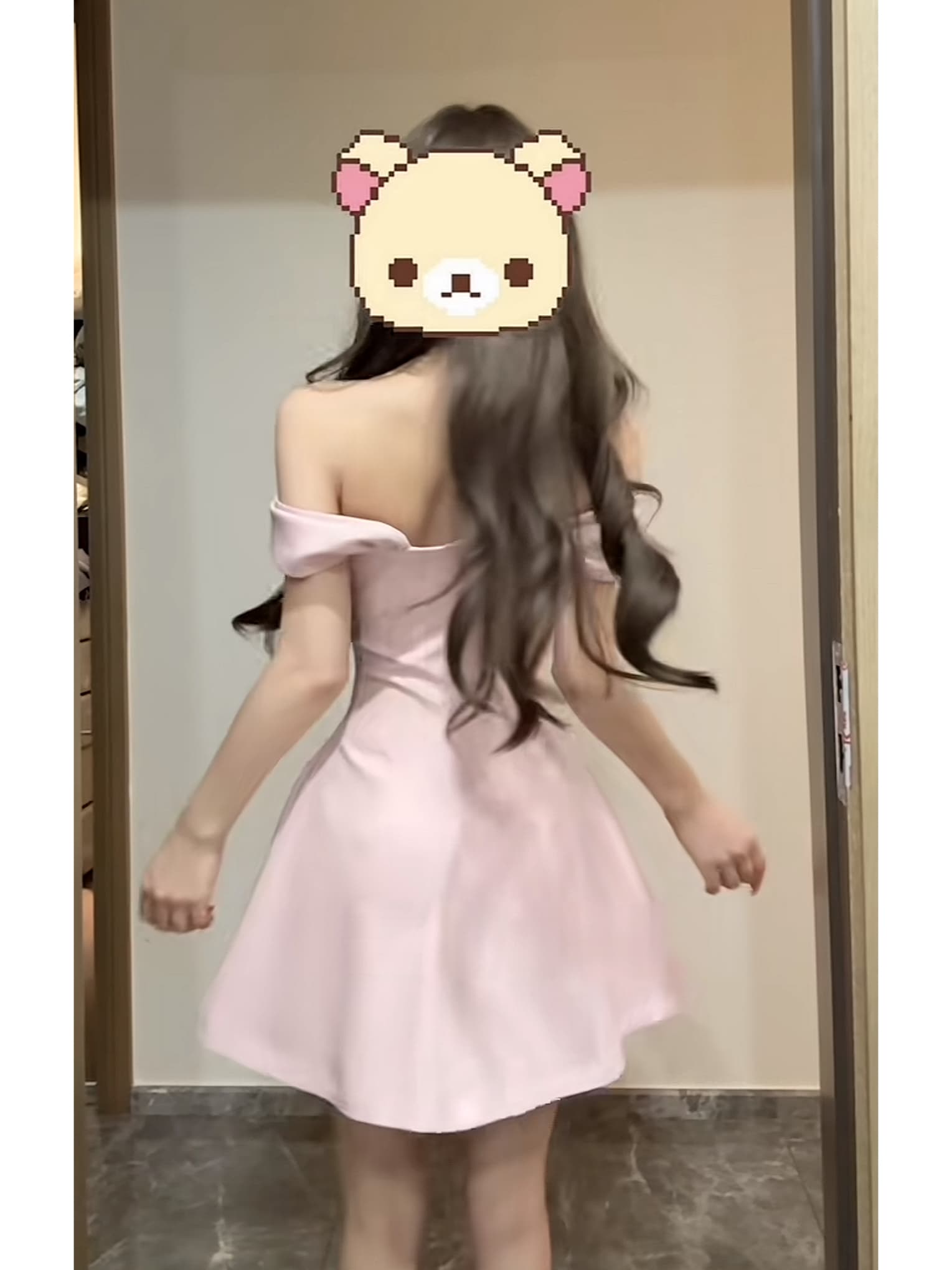 오프숄더 여성 드레스 작은 키 작은 대중 프랑스식 품격 명문 여성 치마 상세 이미지 4