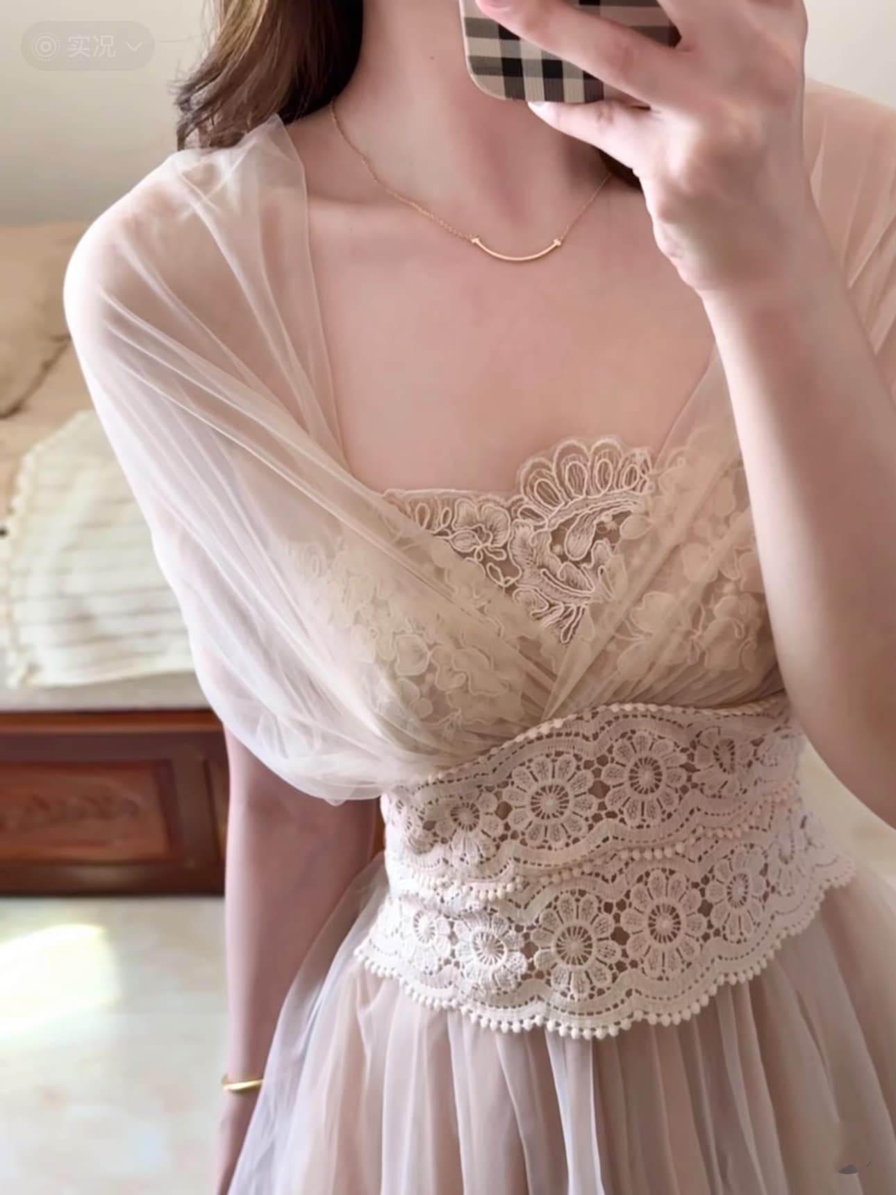 순수한 욕망 행침 목 여성 드레스 여름 레이스 허리 수축 망사 퍼프 스커트 작은 키 요정 미니 스커트 이미지 2