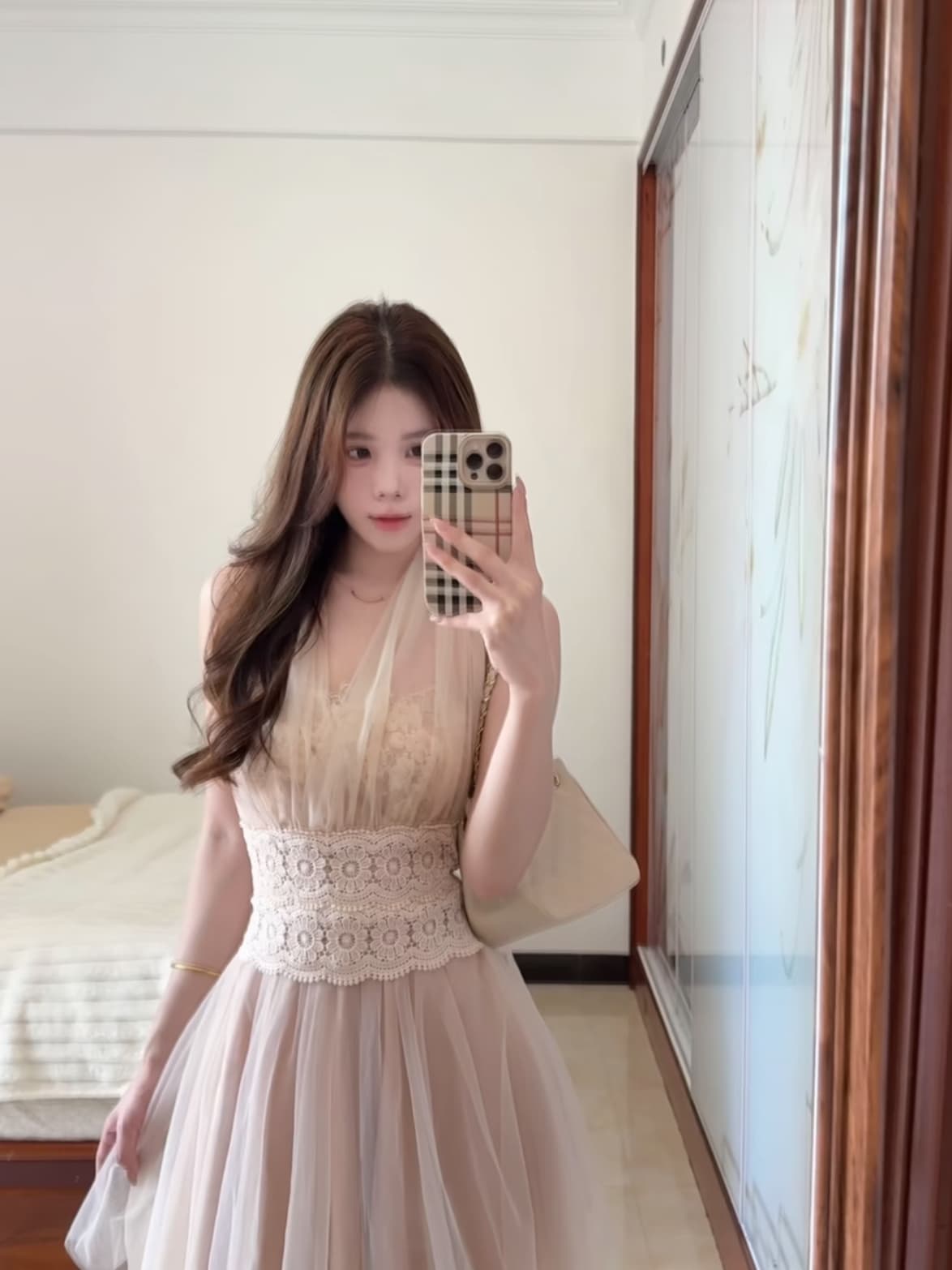 순수한 욕망 행침 목 여성 드레스 여름 레이스 허리 수축 망사 퍼프 스커트 작은 키 요정 미니 스커트