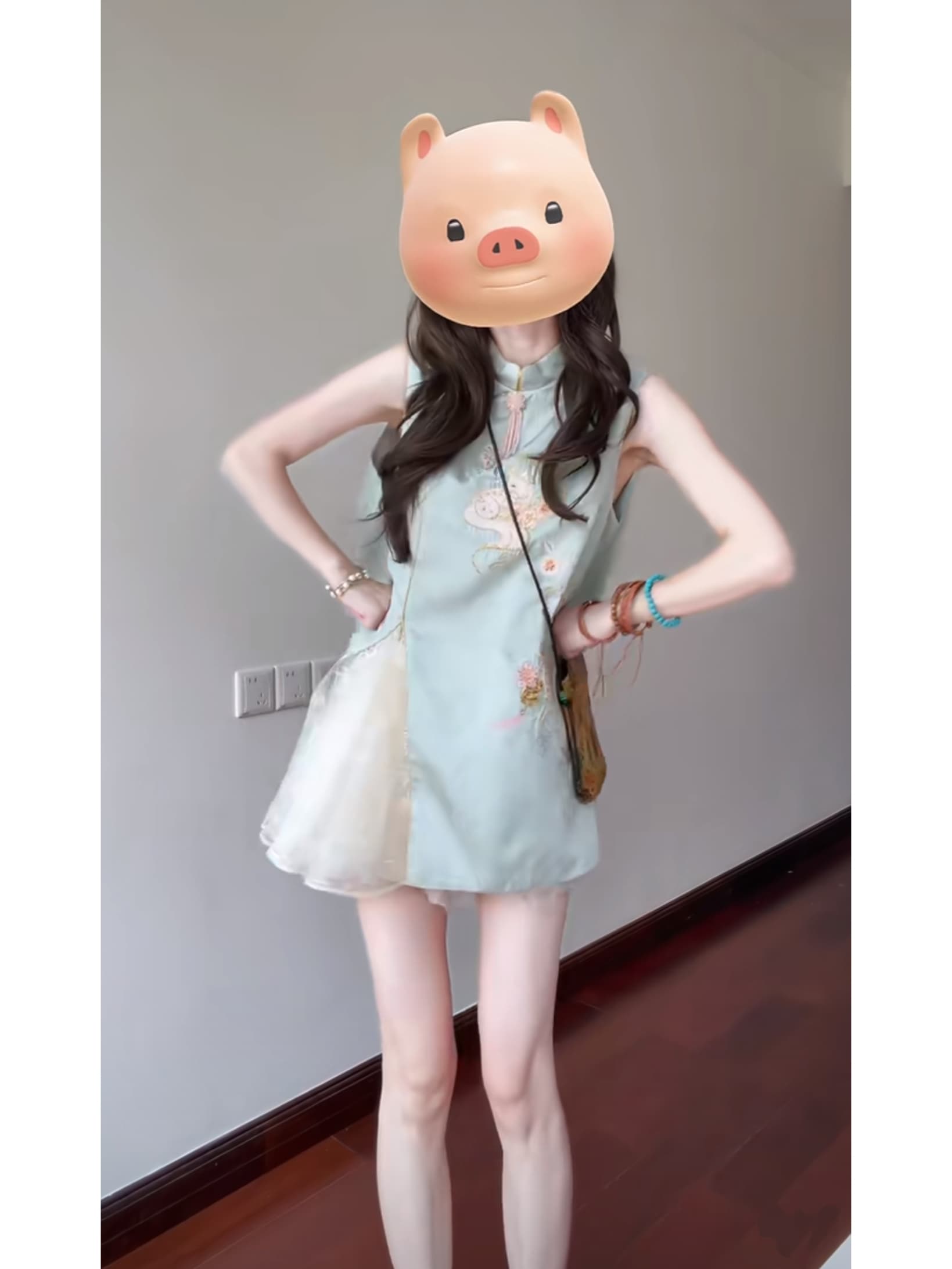 새로운 중식 국풍 자수 여성 드레스 여름 새로운 루즈핏 슬림해 보이는 미니 스커트 요정 가스 슈퍼 요정 센 부서 치마 이미지 2