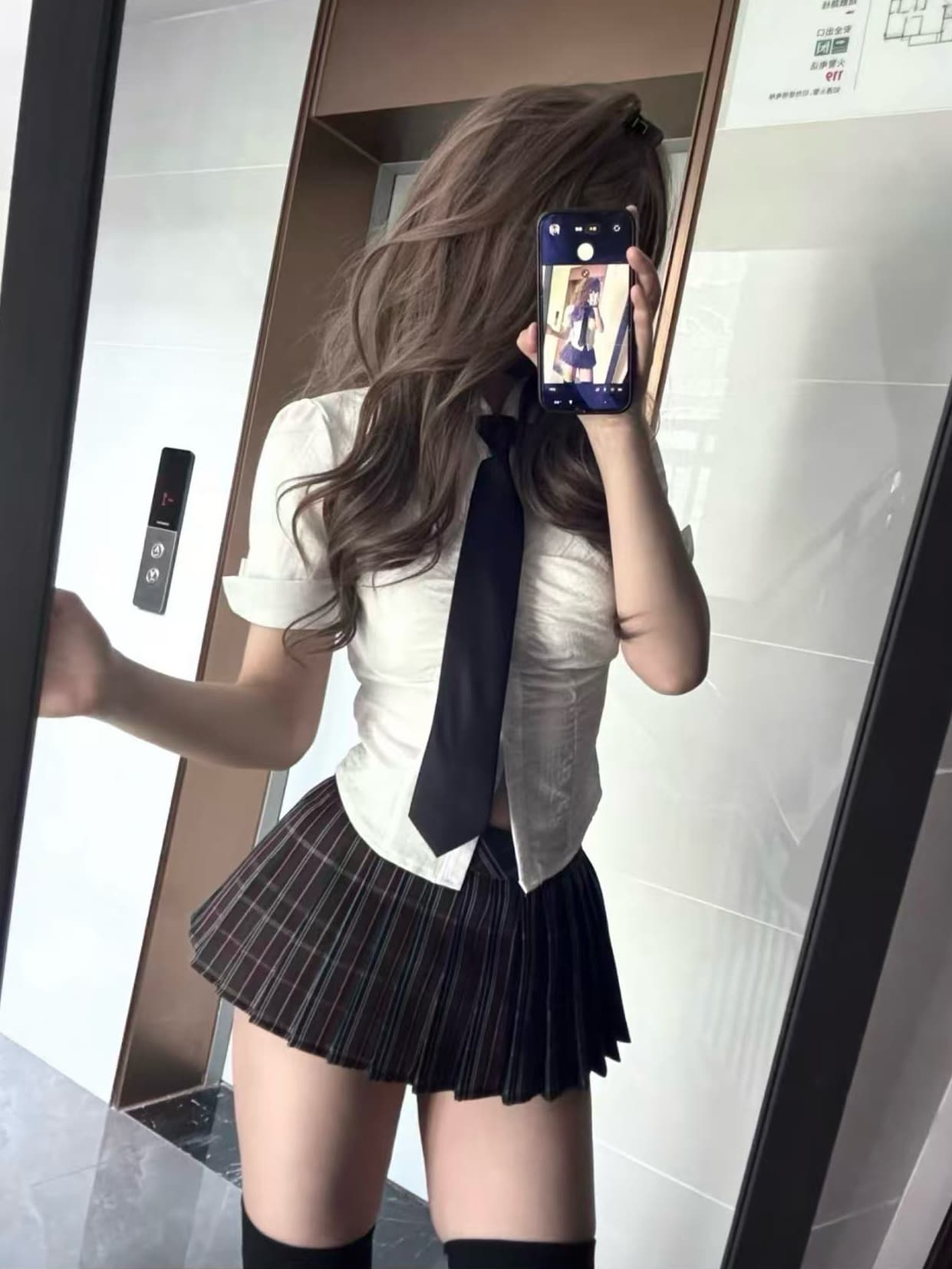 한 부서 학원 스타일 유니폼 순수한 욕망 핫걸 달콤한 차가운 허리 수축 슬림해 보이는 화이트 반팔 안감 플리츠 치마 세트 상세 이미지 1