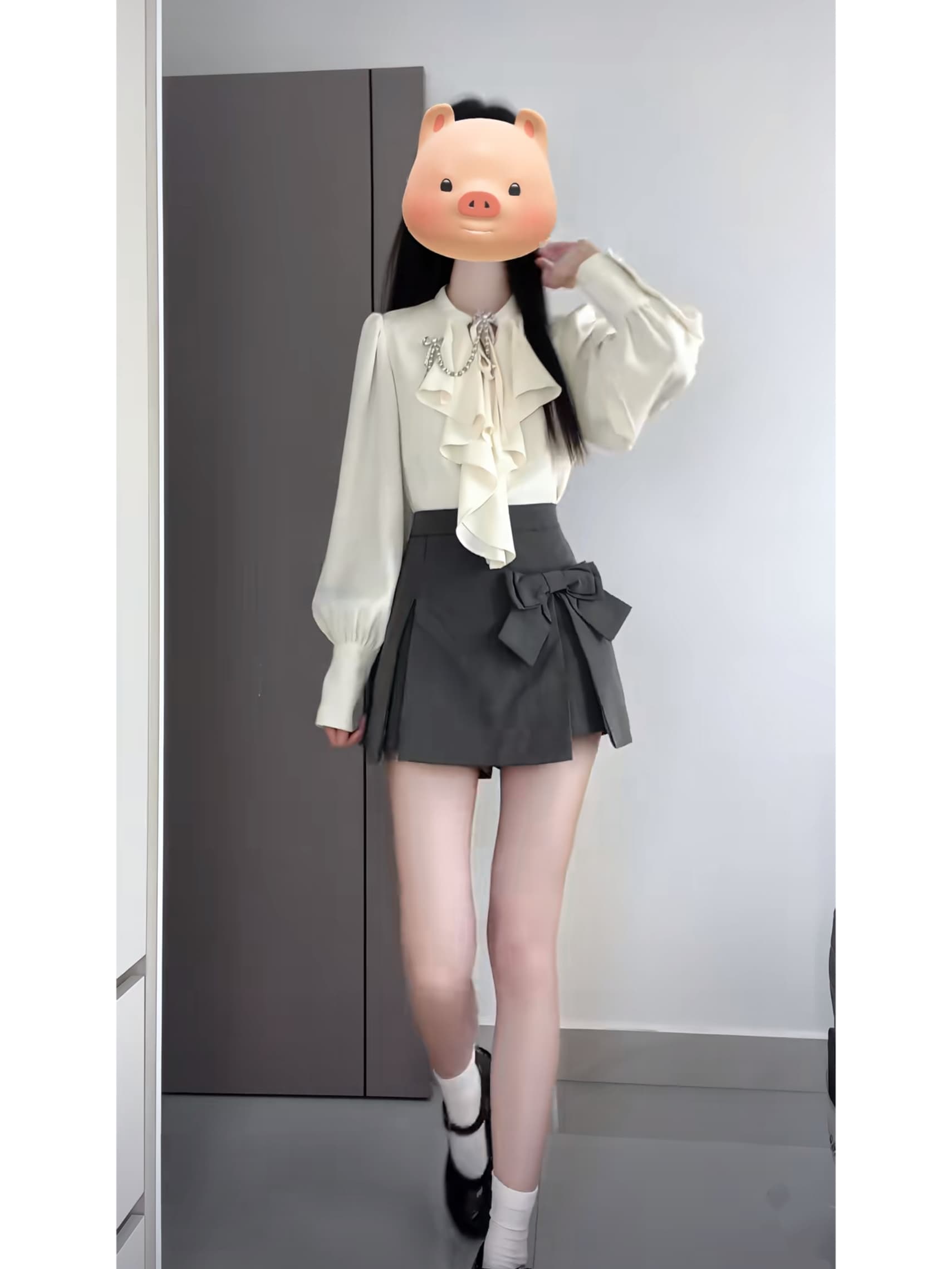 수 있습니다. 소금 수 있습니다. 달콤한 달콤한 매운맛 순수한 욕망 비즈니스웨어 품격 여신 팬 셔츠 치마바지 투피스 슈트 상세 이미지 2